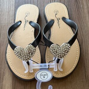 Onia Black and Gold Kids Flip Flops